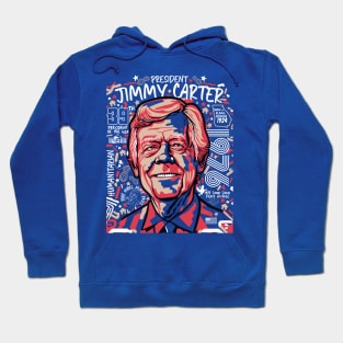 Retro Pop Art Portrait of President Jimmy Carter // Street Art Carter 1976 Hoodie